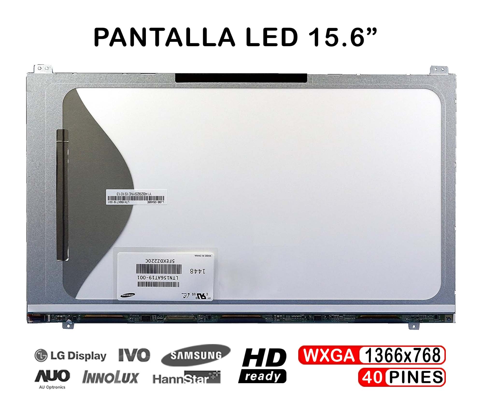 ECRÃ LED QUASE NOVA DE 15.6" PARA PORTATIL LTN156AT19 LTN156AT18