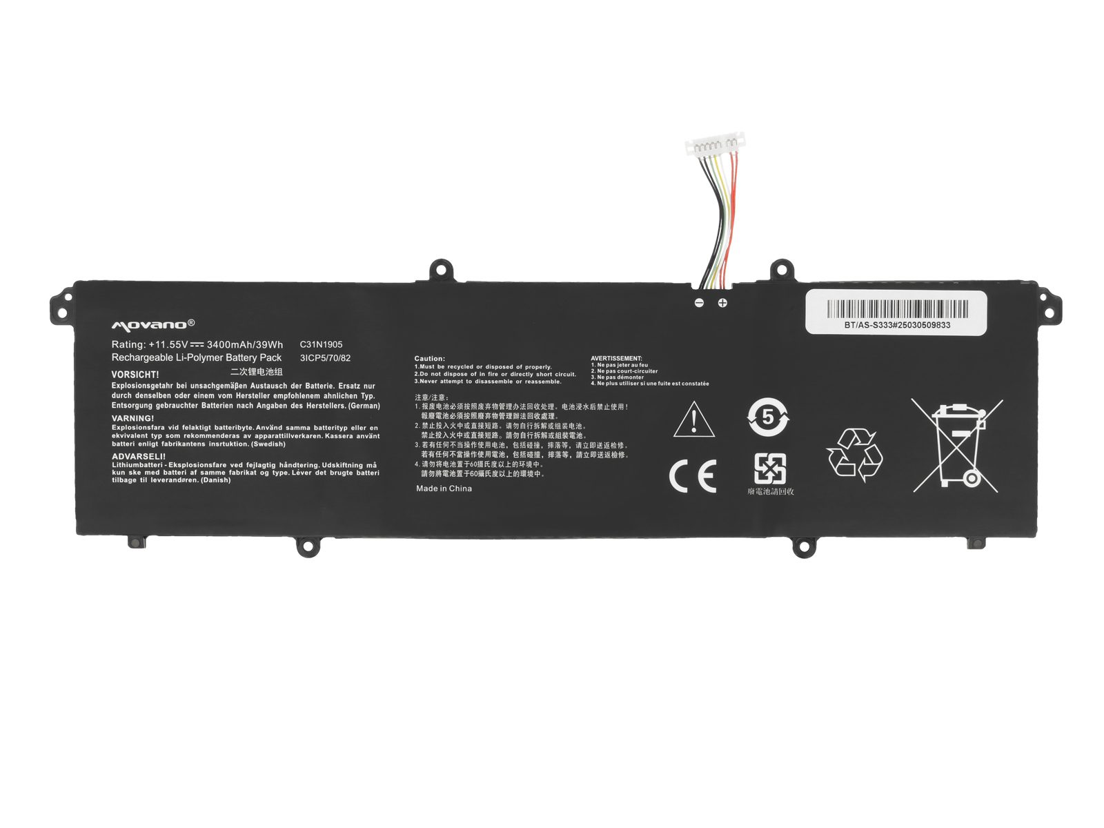 Bateria Movano para Asus VivoBook M413D, S333, X1704V, C31N1905 - Image 3
