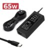 Carregador USB-C Multivoltagem 5V-20V 3.25A 65W Preto para Portátil - Compatível com ADP-65SD B e Mais