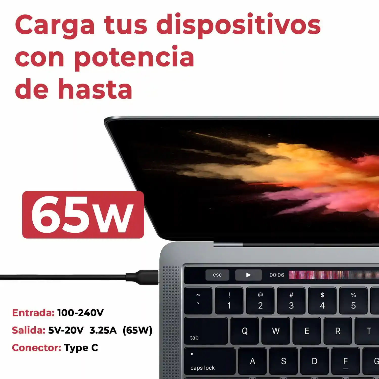 CARREGADOR COMPATÍVEL MULTIVOLTAGEM USB-C 5V-20V 3.25A 65W PRETO ADP-65SD B - Image 3
