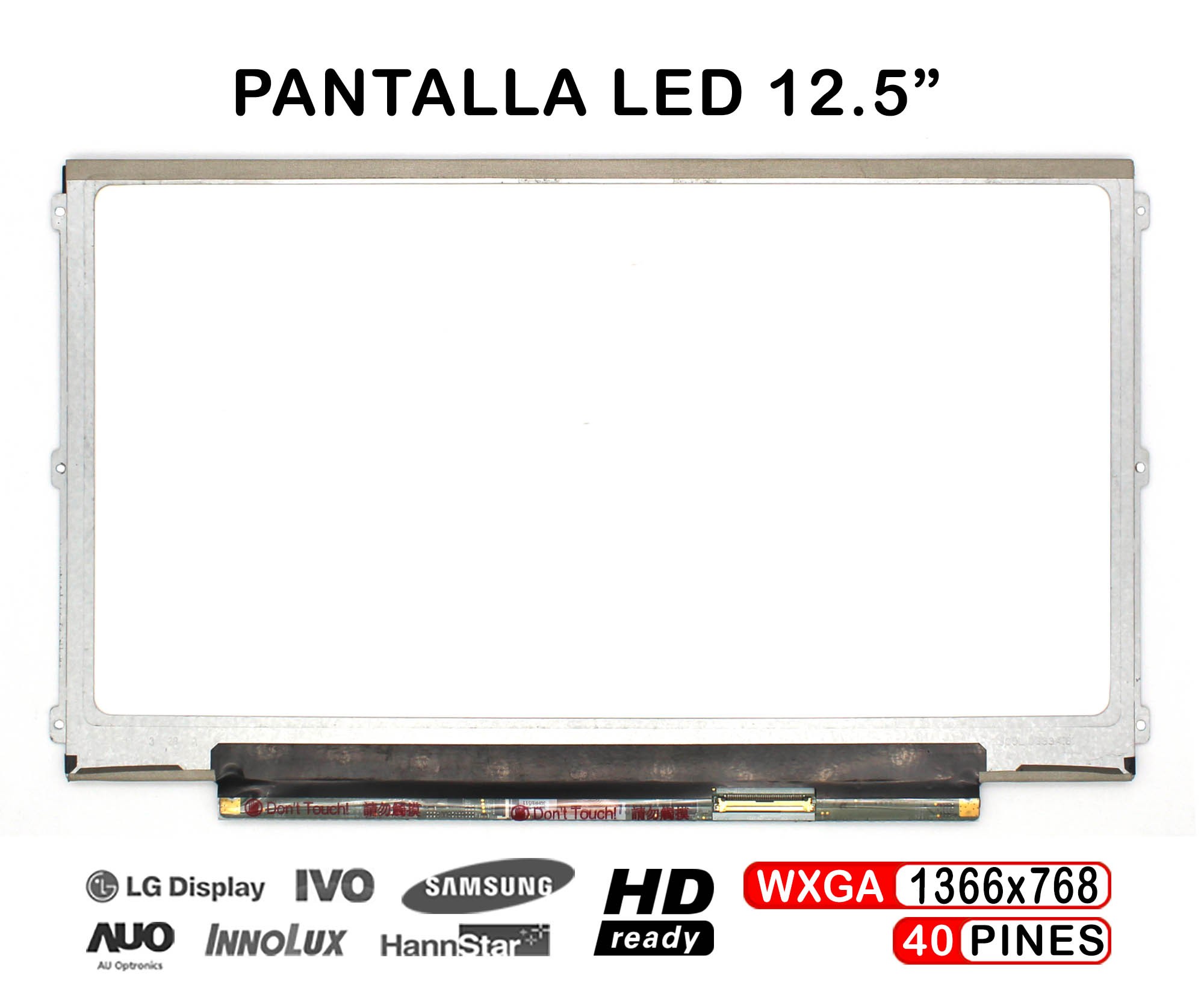 ECRÃ LED QUASE NOVA DE 12.5" PARA PORTATIL LP125WH2(SL)(B3) LP125WH2-SLB3