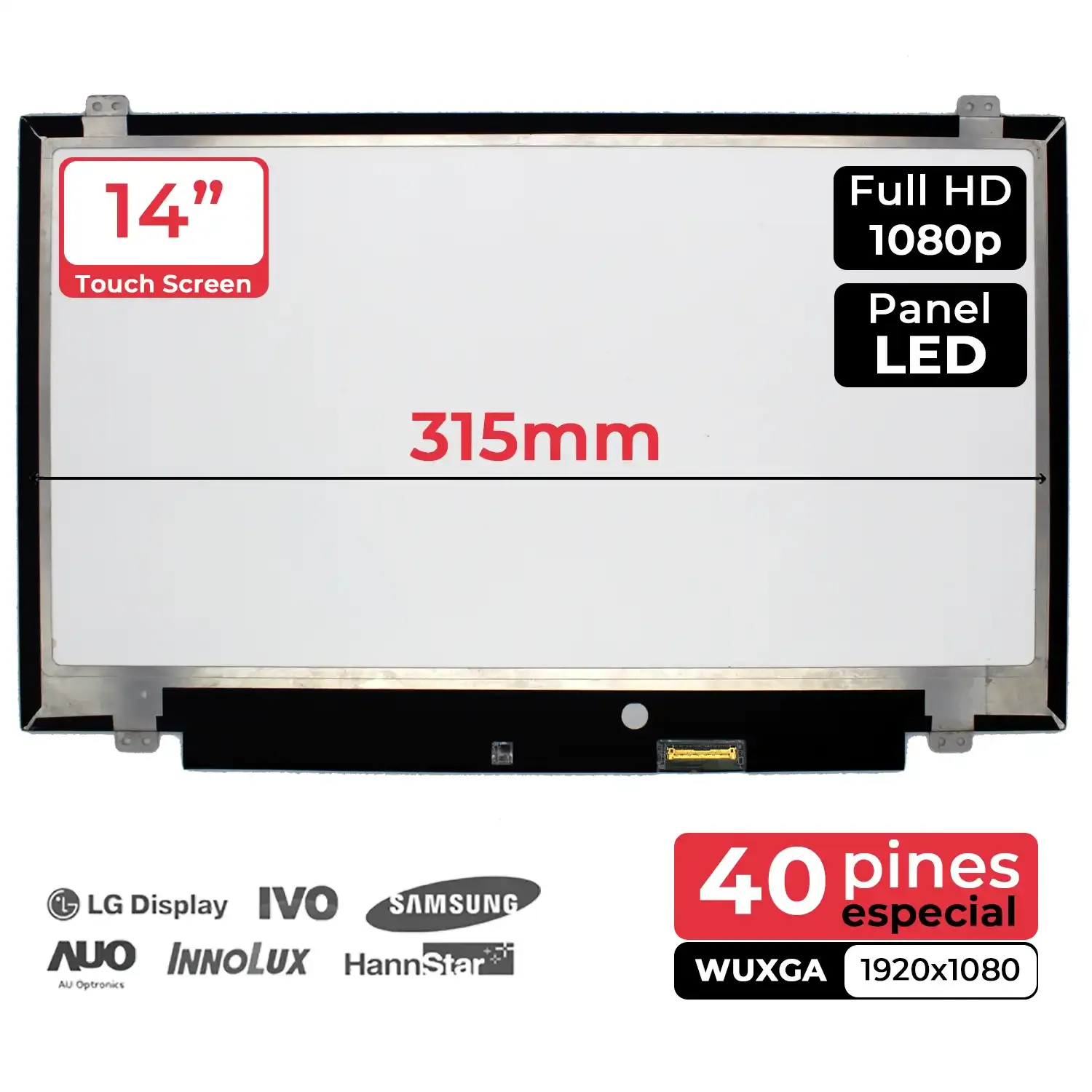 SCHERMO PER PORTATILE LED 14'' R140NWF5, R6 HW:2.2 FW:0.0 1920X1080 OPACO 40 PIN