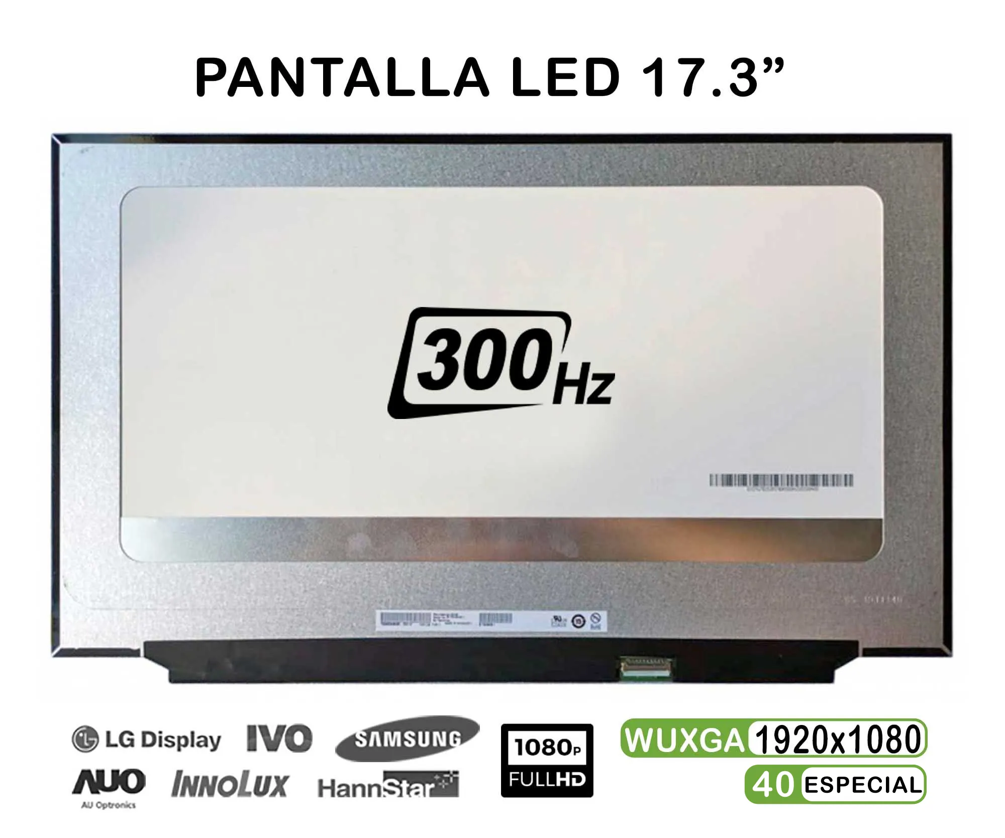 ECRÃ QUASE NOVO LED DE 17.3" PARA PORTATIL B173HAN05.1 300HZ FHD 40 PINES