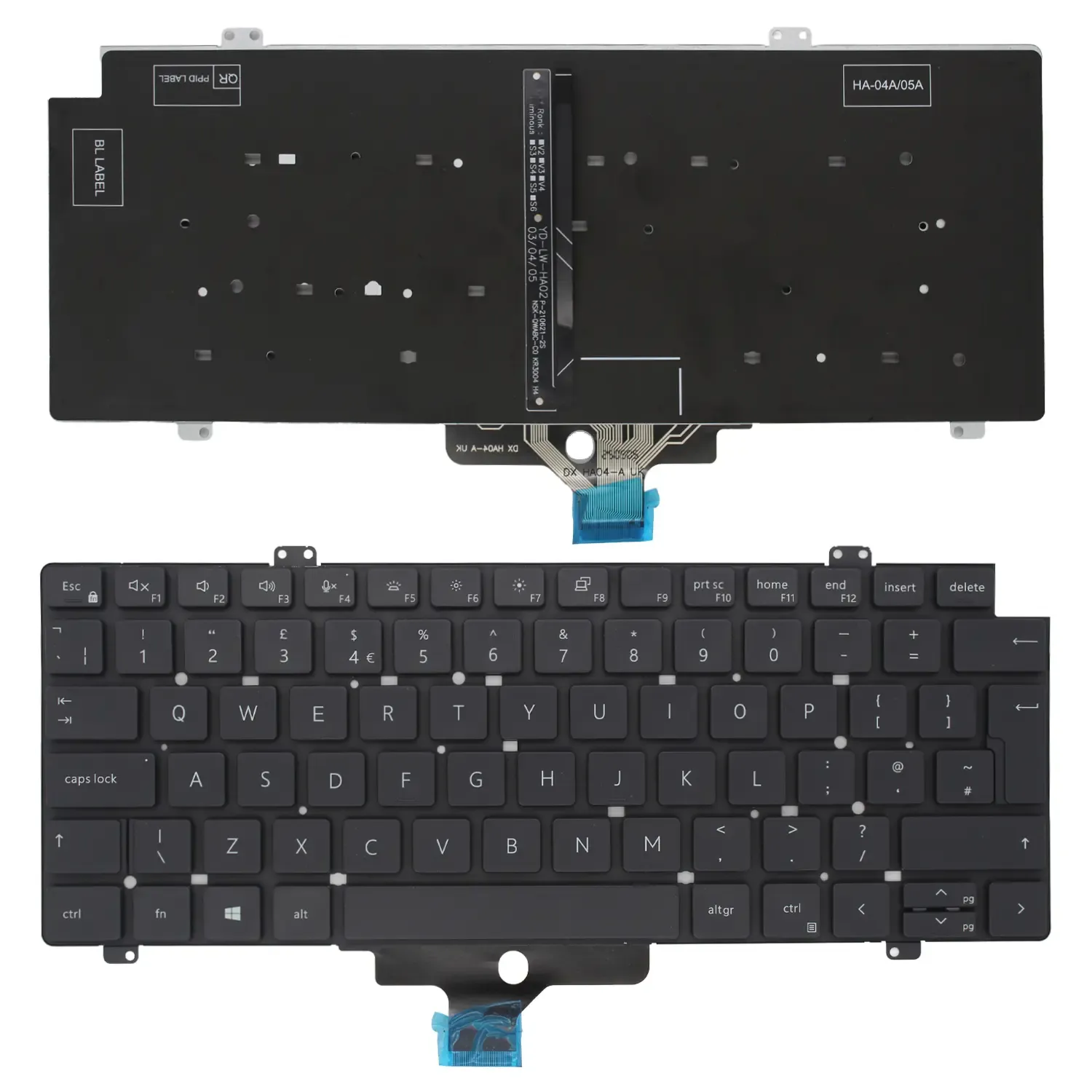 TECLADO PARA PORTÁTIL DELL LATITUDE 7430 7520 7521 5420 5421 5430 | 0PC0J4 0FJ5TV 0K4WGN RETROILUMINADO PRETO INGLÊS