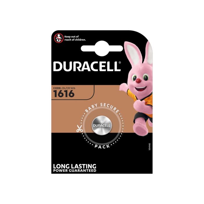 Bateria de Lítio Botão Duracell CR-1616 3V - Longa Duração para Dispositivos Eletrônicos