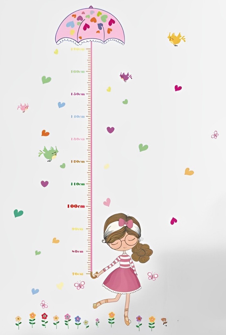 Adesivo Medidor de Altura Princesas 160cm - Decoração Infantil Quarto Mágico