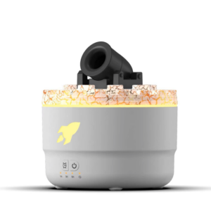 Difusor de Aroma Eletrónico HAOYU 2 em 1 com Efeito de Chama | Umidificador Ultrassónico 200ml USB Tipo-C e Temporizador
