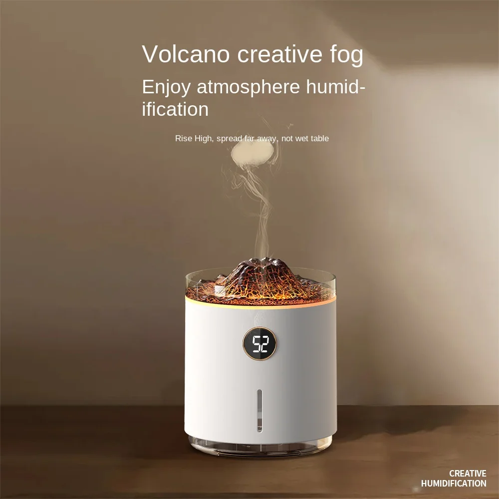 Umidificador Vulcão LED Chama | Difusor de Aromas Ultrassônico 350ml USB | Casa, Escritório, Yoga - Hub Parts