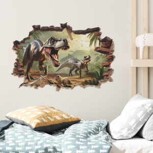 Adesivo de Parede Dinossauro 3D - Decoração Infantil Quarto Criança 60x40cm