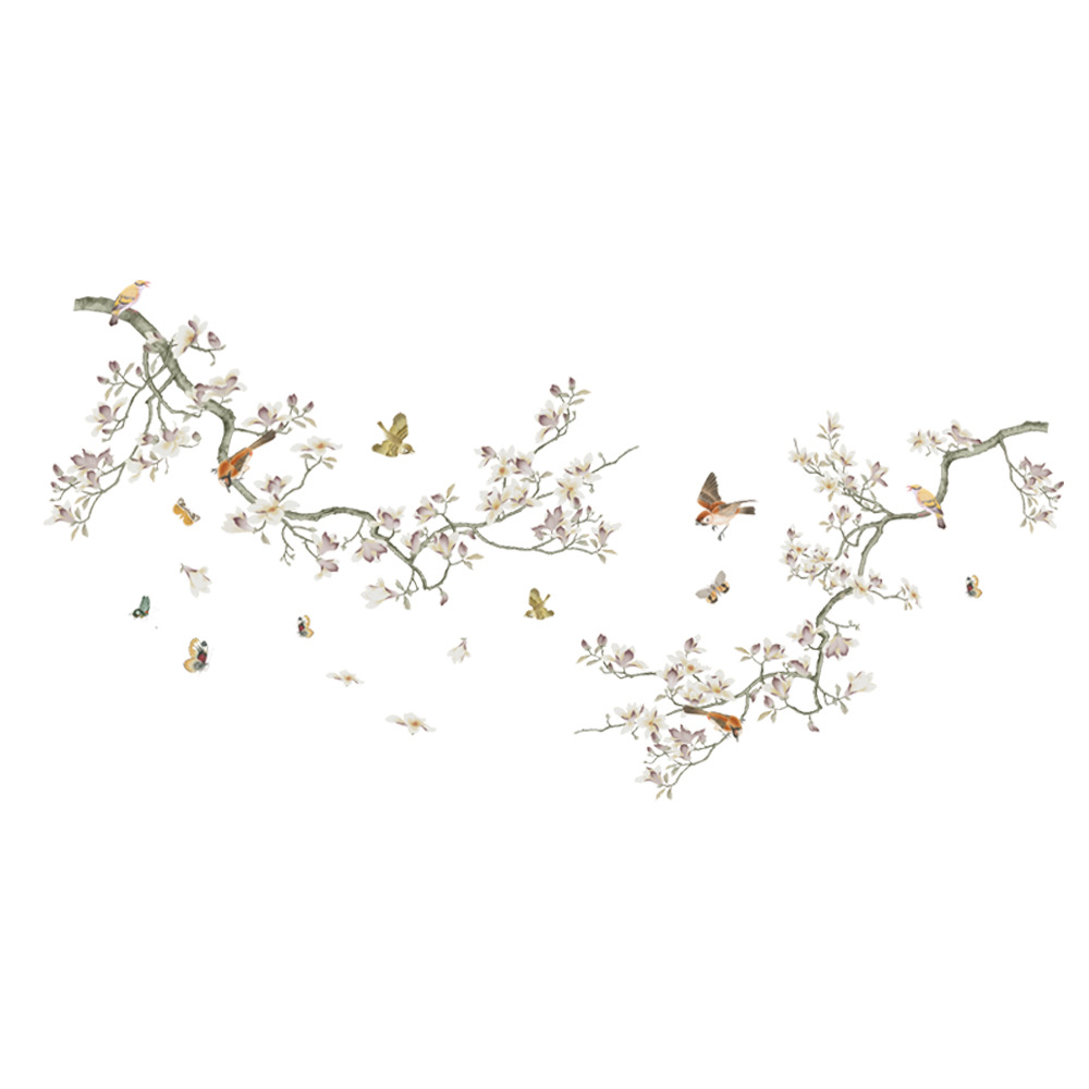 Adesivo de Parede Artístico Galhos com Flores Brancas e Borboletas - Decoração Criativa e Elegante para Seu Lar - Image 6