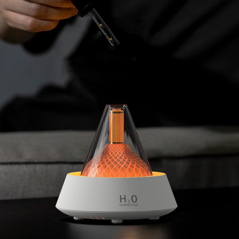 Umidificador Difusor Aromaterapia H2O Vulcão Lava USB-C LED Ultrassónico Portátil - Hub Parts - Image 3