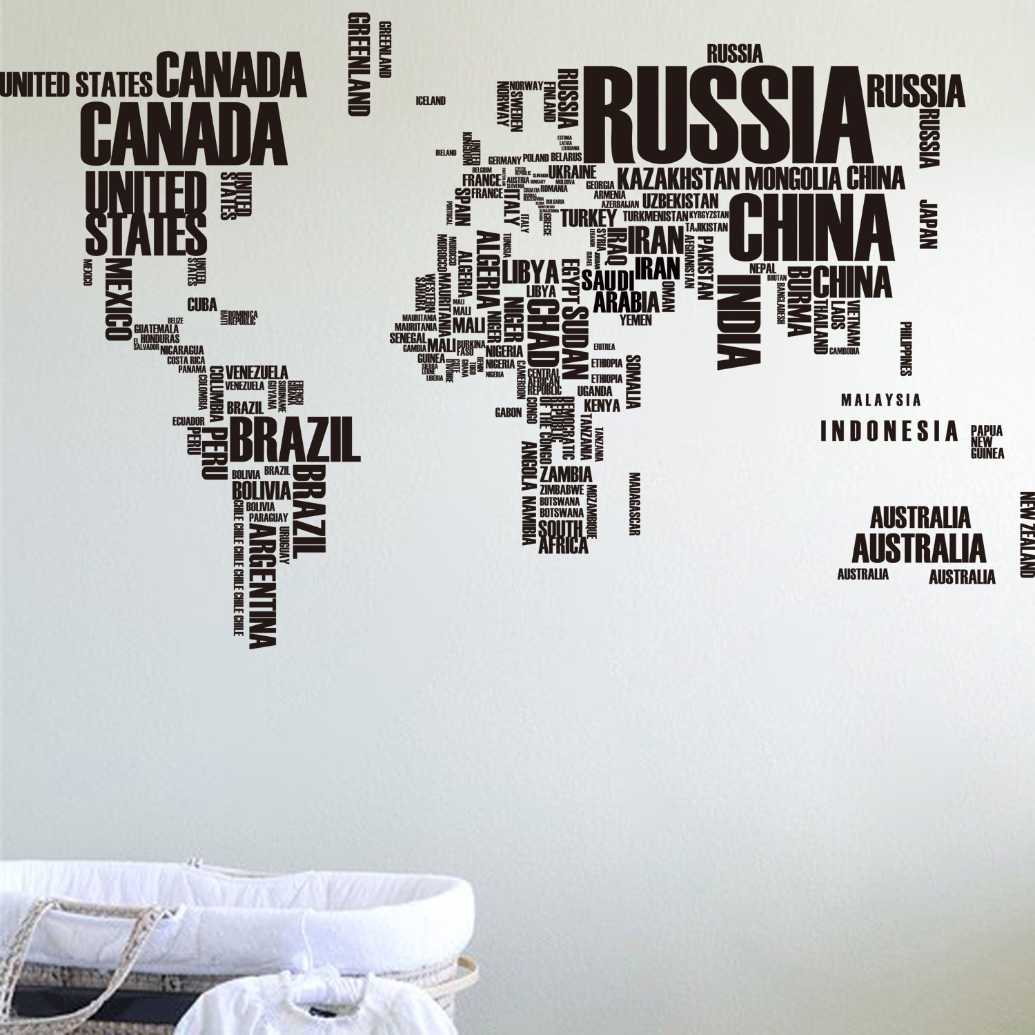 Adesivo de Parede Mapa Mundi Nomes dos Países - Decorativo, Educativo e Fácil Aplicação | Hub Parts - Image 8
