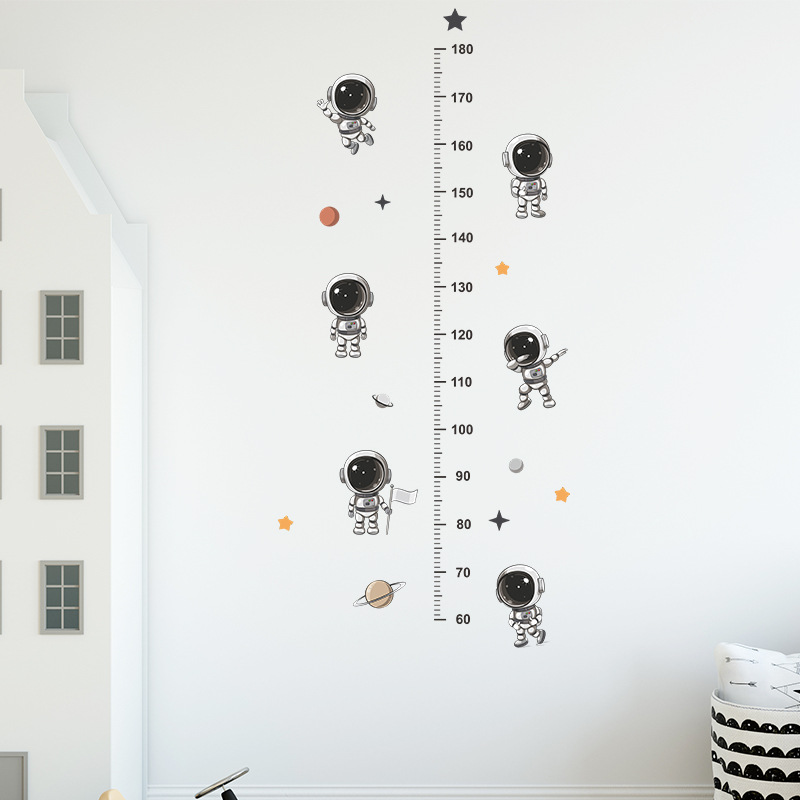 Medidor de Altura Infantil Astronauta 180cm - Adesivo de Parede Decorativo para Quarto de Criança