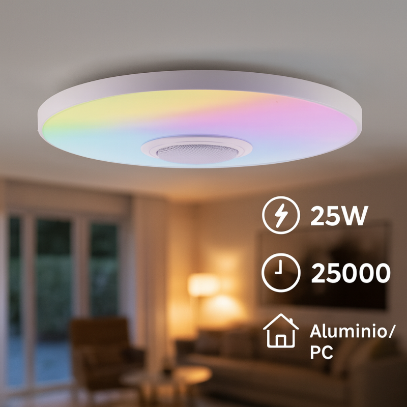 Luminária de Teto LEDME Magic 25W RGB+CCT - Controlo Remoto e App - Image 4