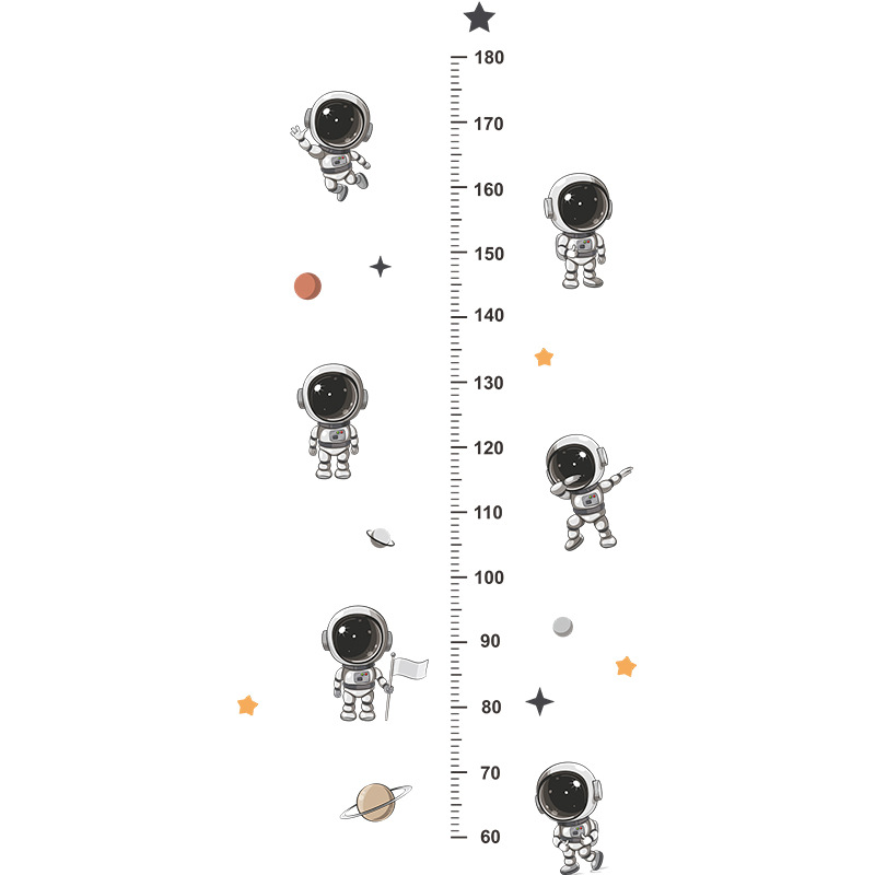 Medidor de Altura Infantil Astronauta 180cm - Adesivo de Parede Decorativo para Quarto de Criança - Image 6