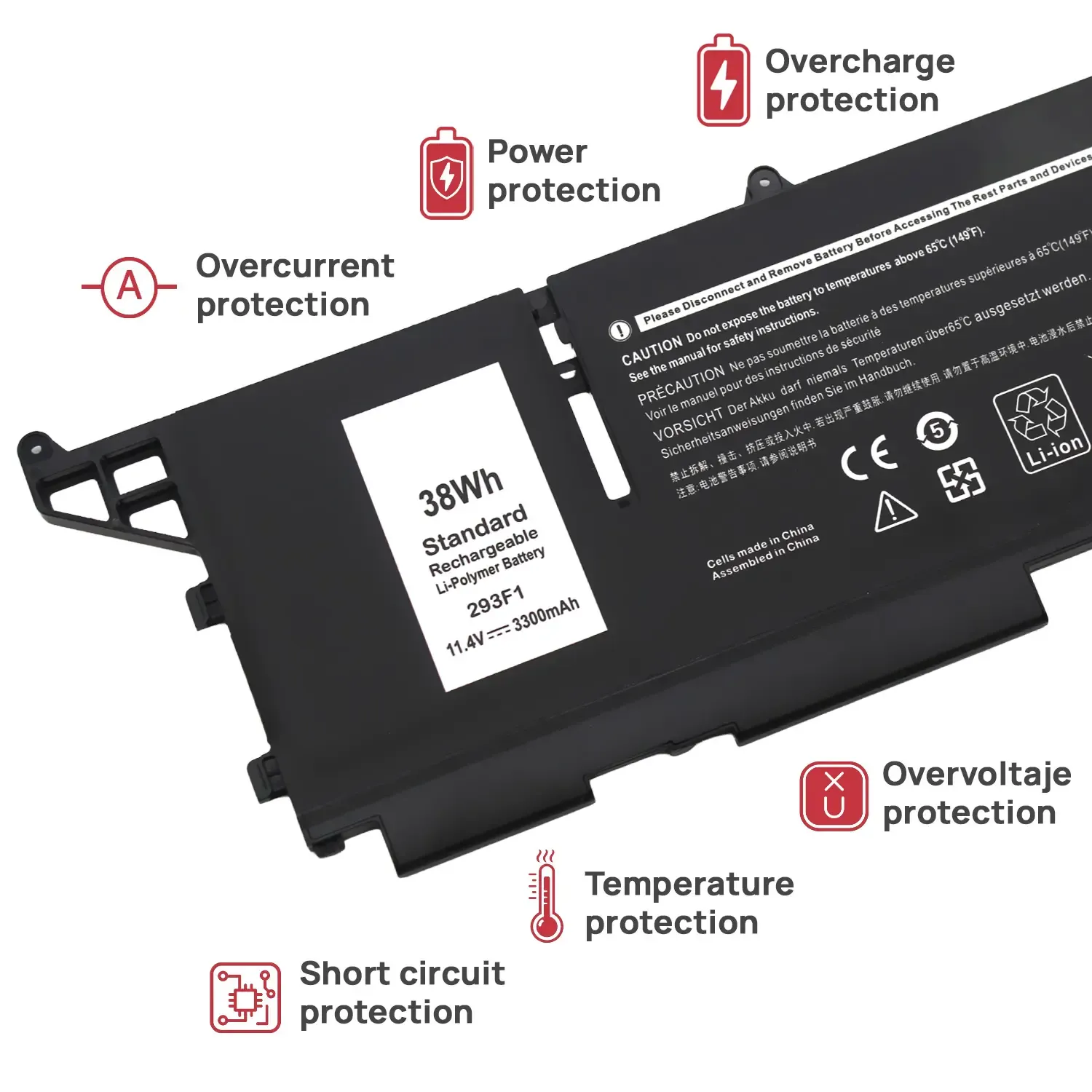 BATERIA 293F1 PARA PORTÁTIL DELL LATITUDE 13 7330 RUGGED EXTREME SERIES M69D0 8WRCR 01VX5 - Image 5