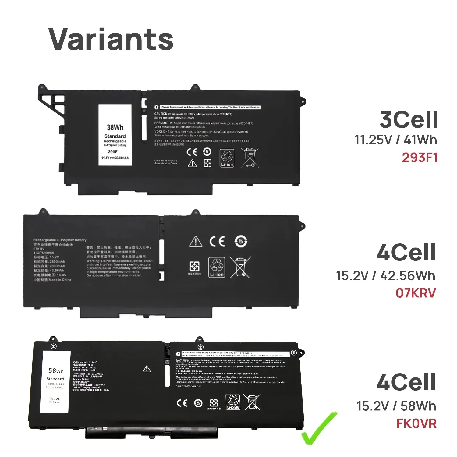BATERIA PARA DELL LATITUDE 5330 7330 7430 7530 SÉRIES FK0VR - Image 5