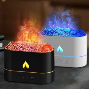 Umidificador de Ar Vulcão Efeito Chama 0.5L - Difusor Óleos Essenciais para Casa, Escritório e Mesa | Hub Parts
