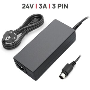 Carregador 24V 3A para Impressoras de Tickets NCR, Metapace, Olivetti, Wincor, Ciudadano - Hub Parts