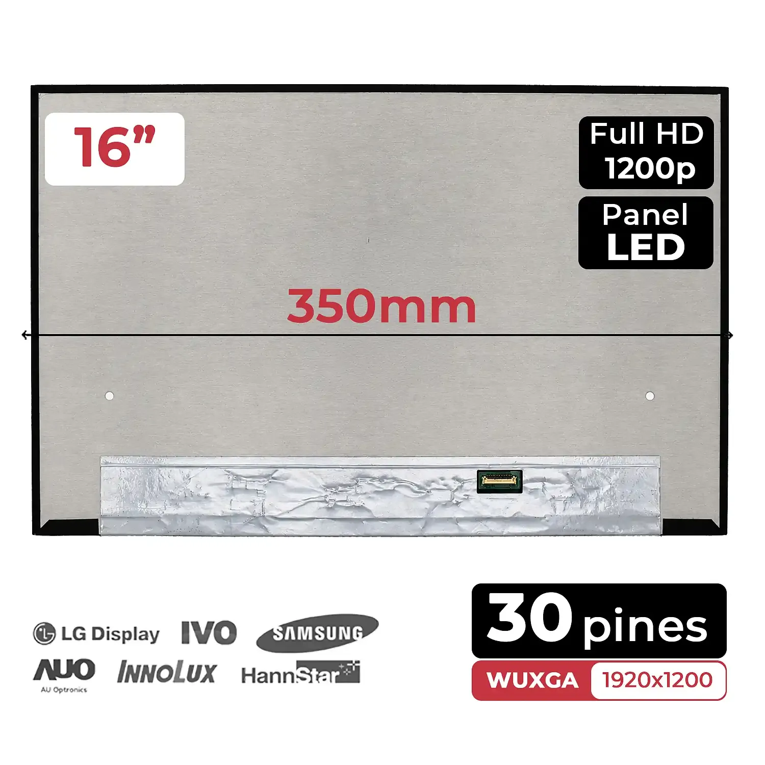 ECRÃ LED 16" 1920x1200 FHD PARA PORTÁTIL N160JCA-EEL REV.A1 30 PINOS
