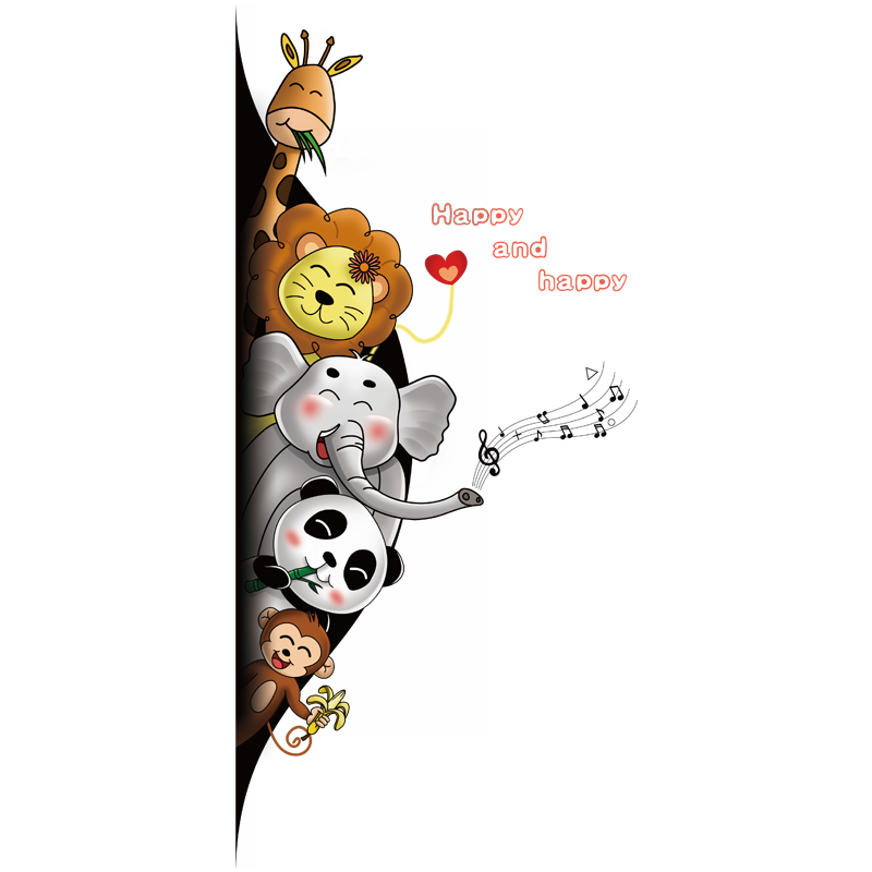 Adesivo para Porta Animais Variados 60x90cm - Decoração Criativa e Resistente