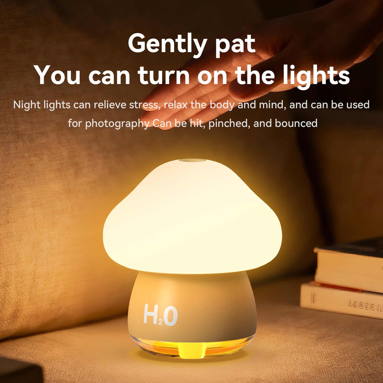 Luz Noturna Cogumelo Umidificador Ultrassónico 200ml USB-C LED 7 Cores - Difusor Portátil Hub Parts - Image 3