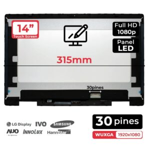 ECRÃ LED TÁTIL PARA CANETA DE 14" PARA PORTÁTIL HP PAVILION X360 14-EK COM MOLDURA