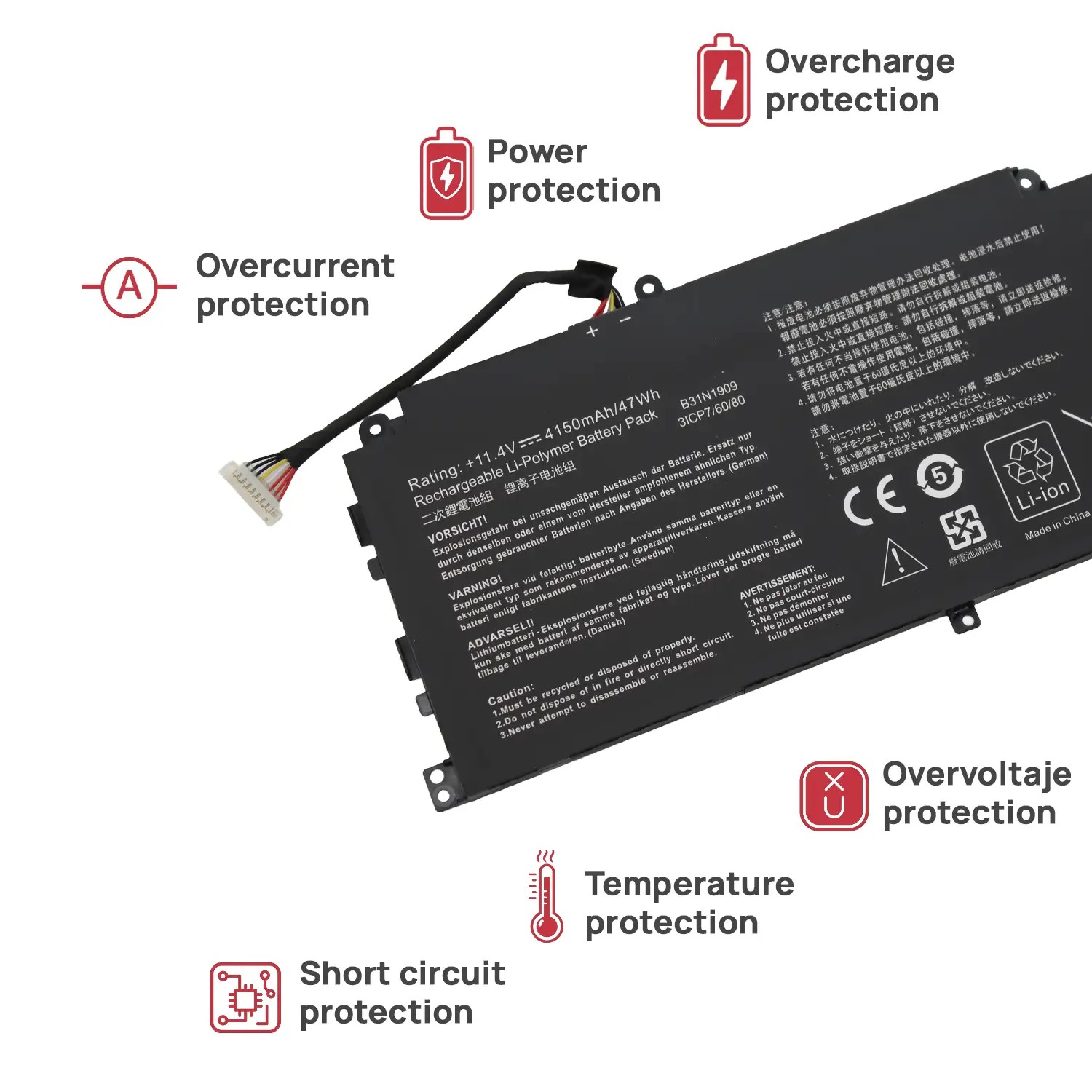 BATERIA PARA PORTÁTIL ASUS EXPERTBOOK P2 P2451 P2451FB B2 B2402CBA | B31N1909 11.4V - Image 4