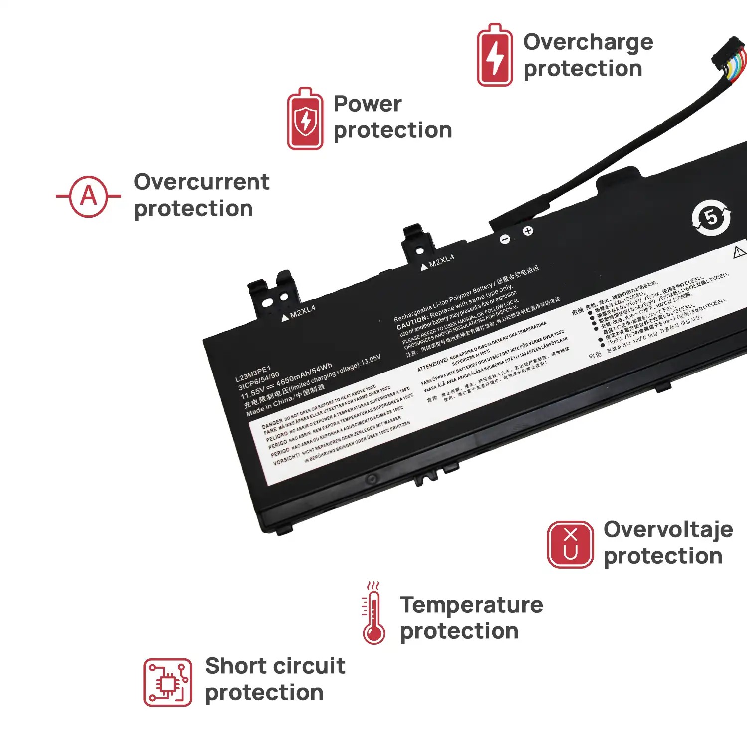 BATERIA PARA PORTÁTIL LENOVO IDEAPAD 5 2-IN-1 14AHP9 14IRU9 16AHP9 | L23M3PE1 11.55V - Image 4