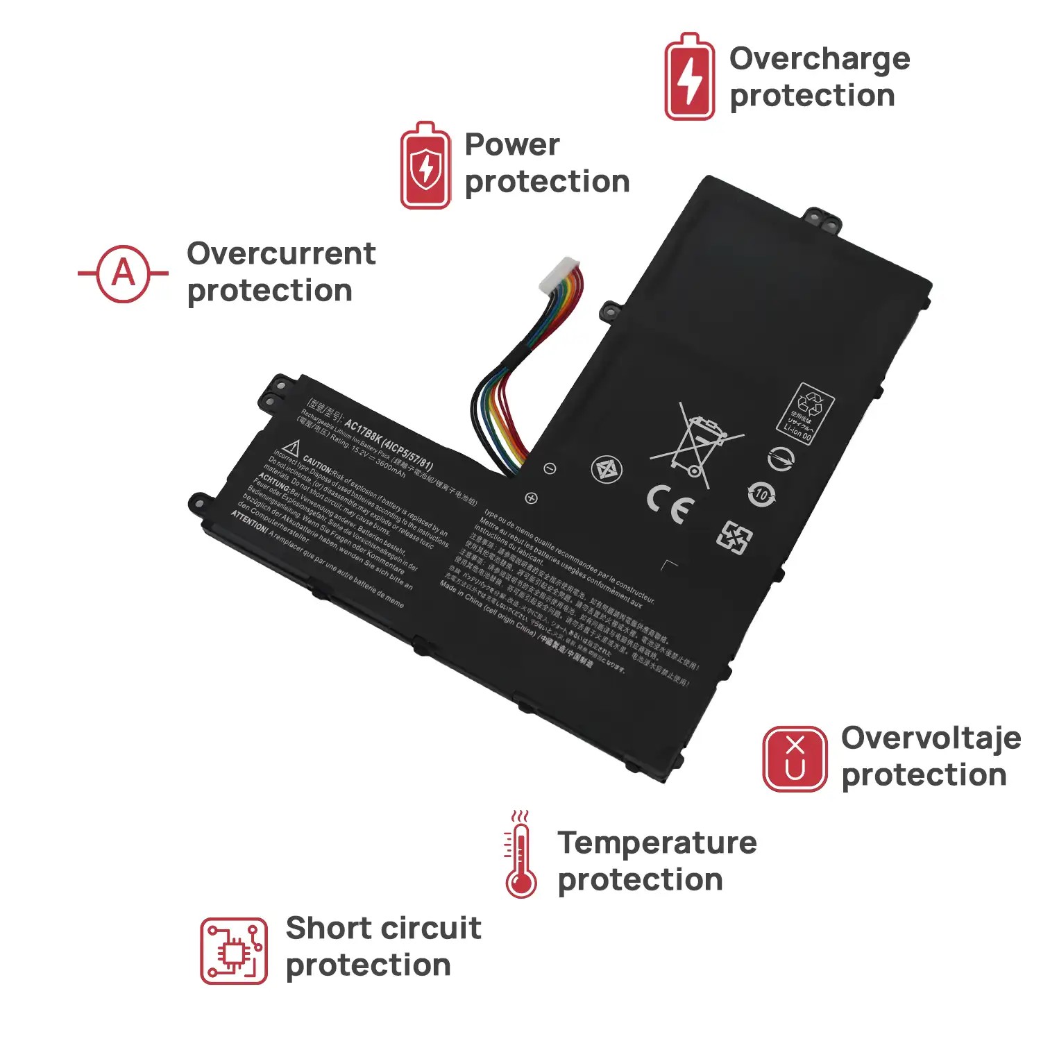 BATERIA AC17B8K PARA PORTÁTIL ACER SWIFT 3 SF315-52 SF315-52G SF315-52G-51AK - Image 4