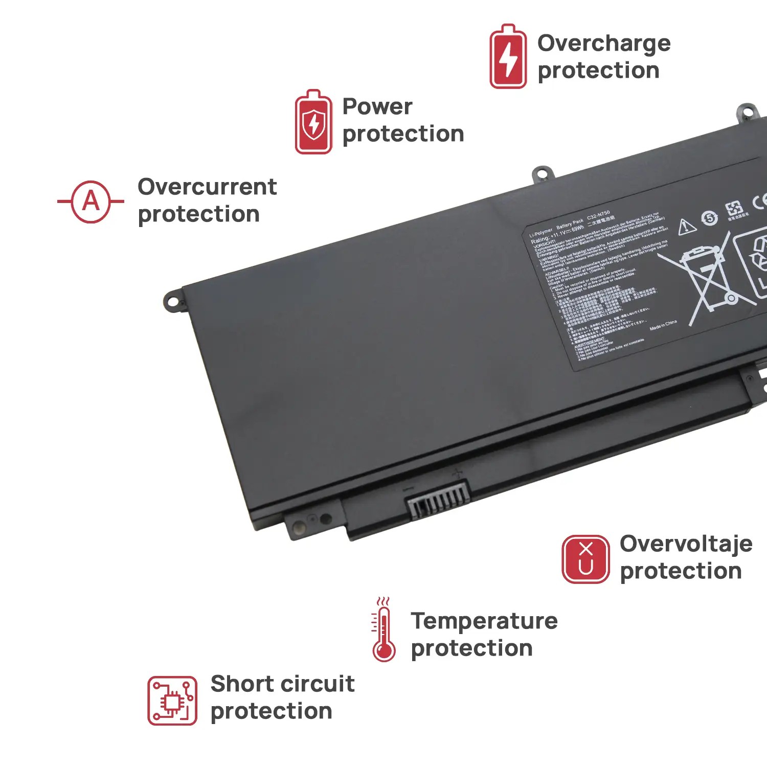BATERIA C32-N750 PARA PORTÁTIL ASUS N750 N750J N750JK N750JV - Image 4